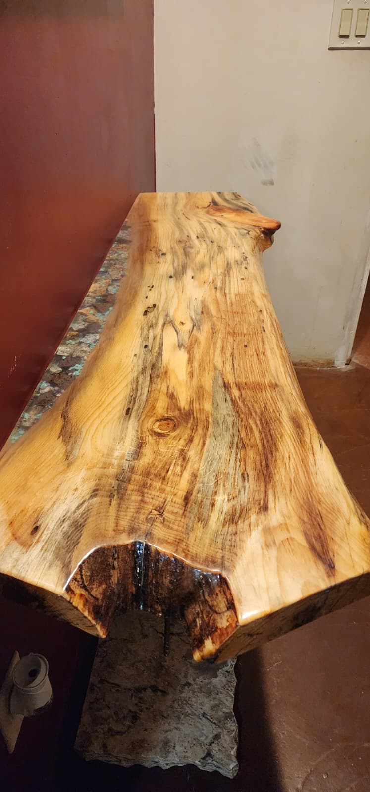 Live-edge console + inlay