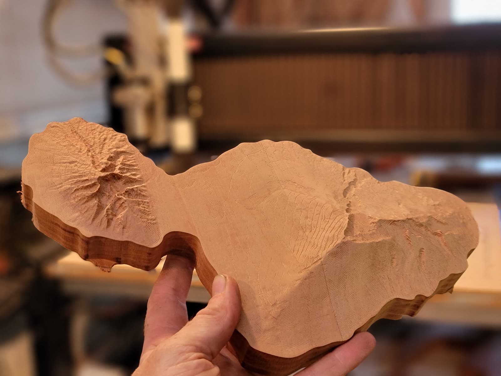 CNC relief map of Maui